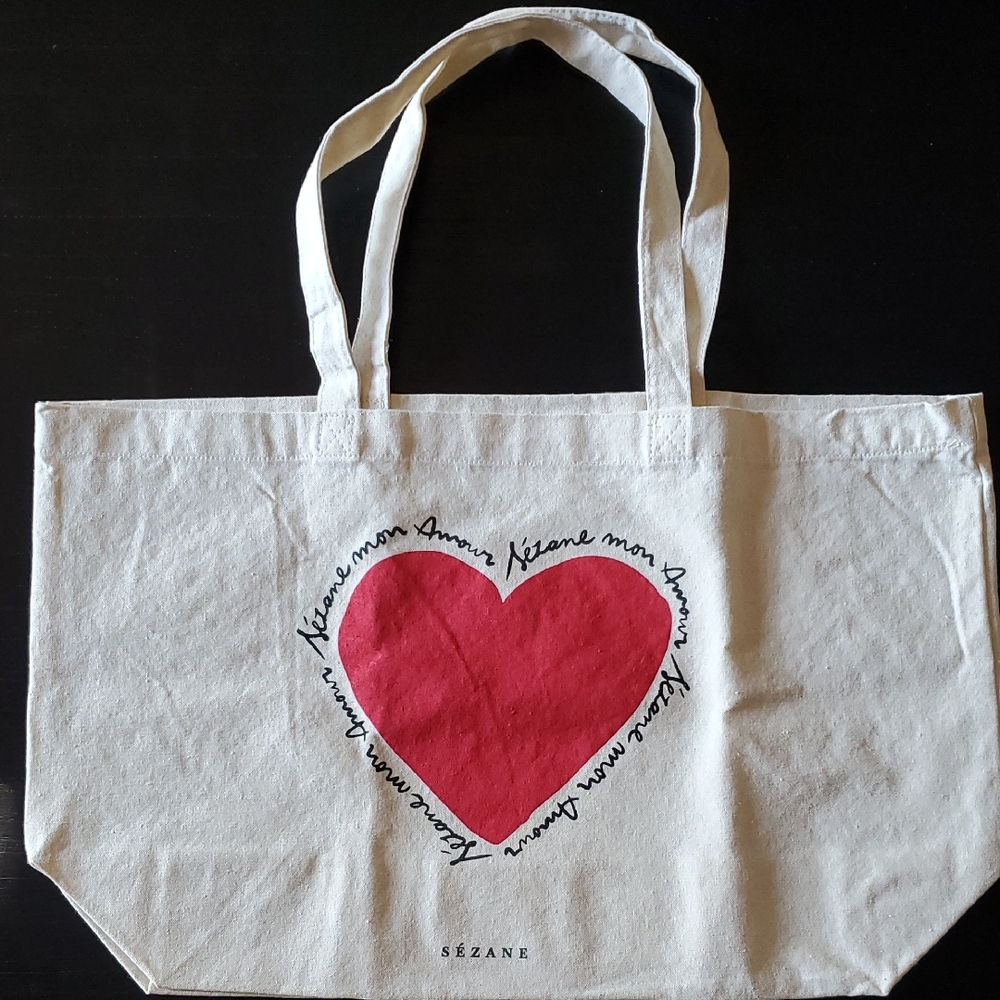 Sezane - Mon Amour Heart Tote Bag